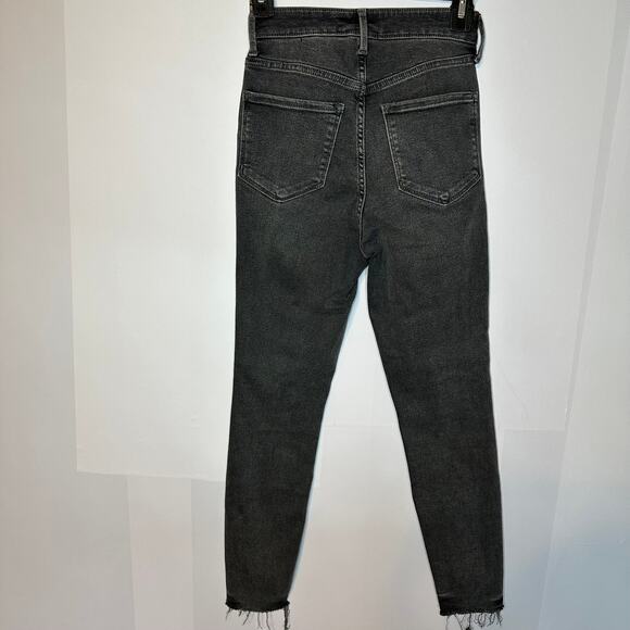 Old Navy Light Black Super High Rise Stretch Skinny Raw Hem Jeans Size 0 - Picture 5 of 6